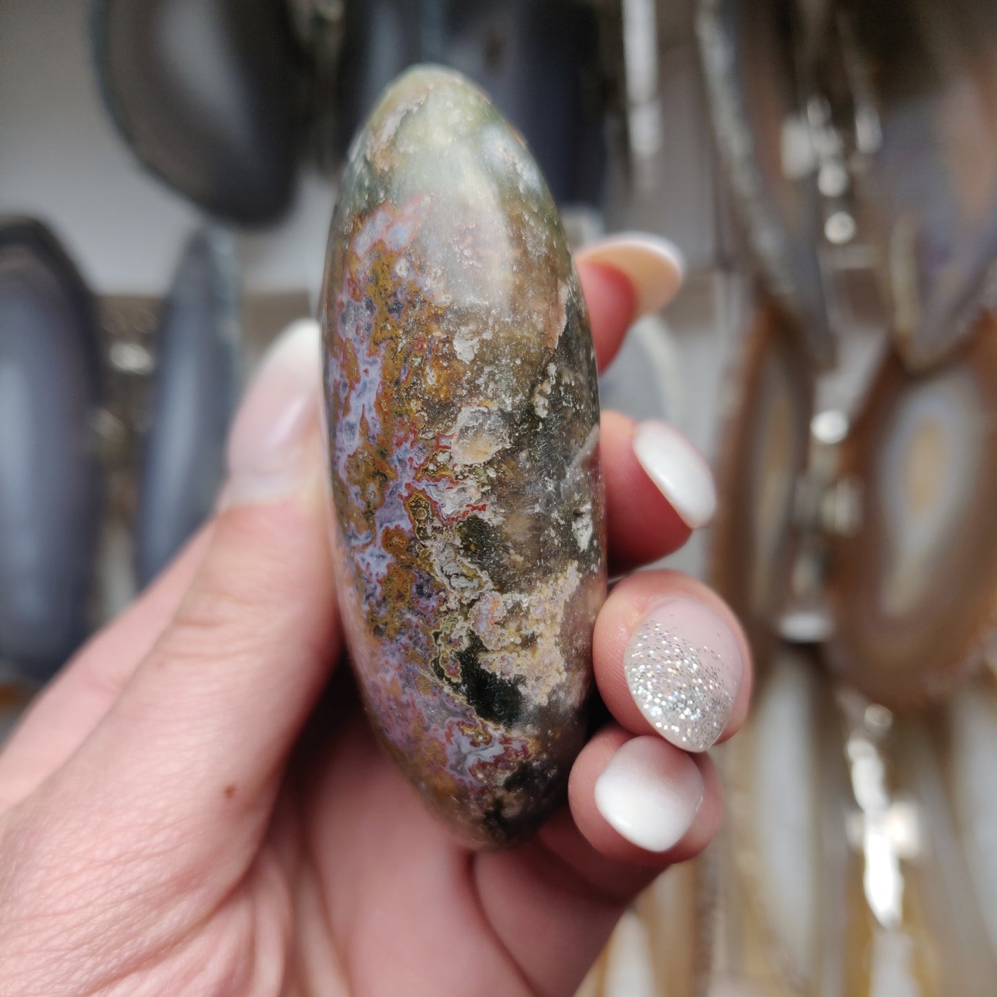 Ocean Jasper Palm Stone (#35)