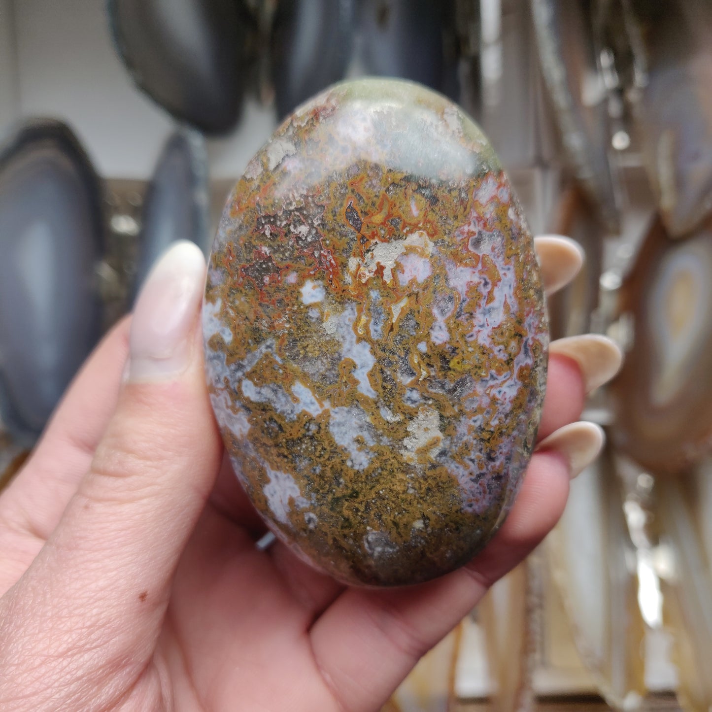 Ocean Jasper Palm Stone (#35)