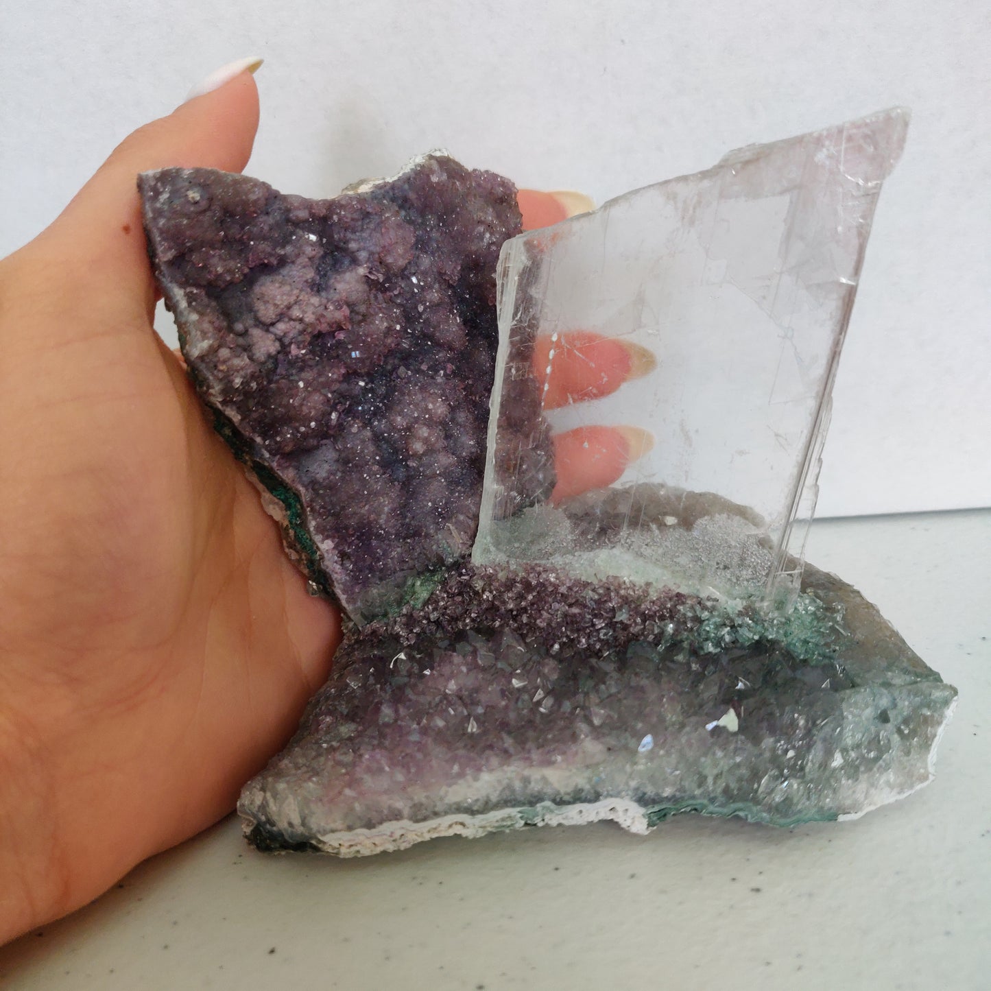 Amethyst & Selenite Sculpture (#6) - Simply Affinity