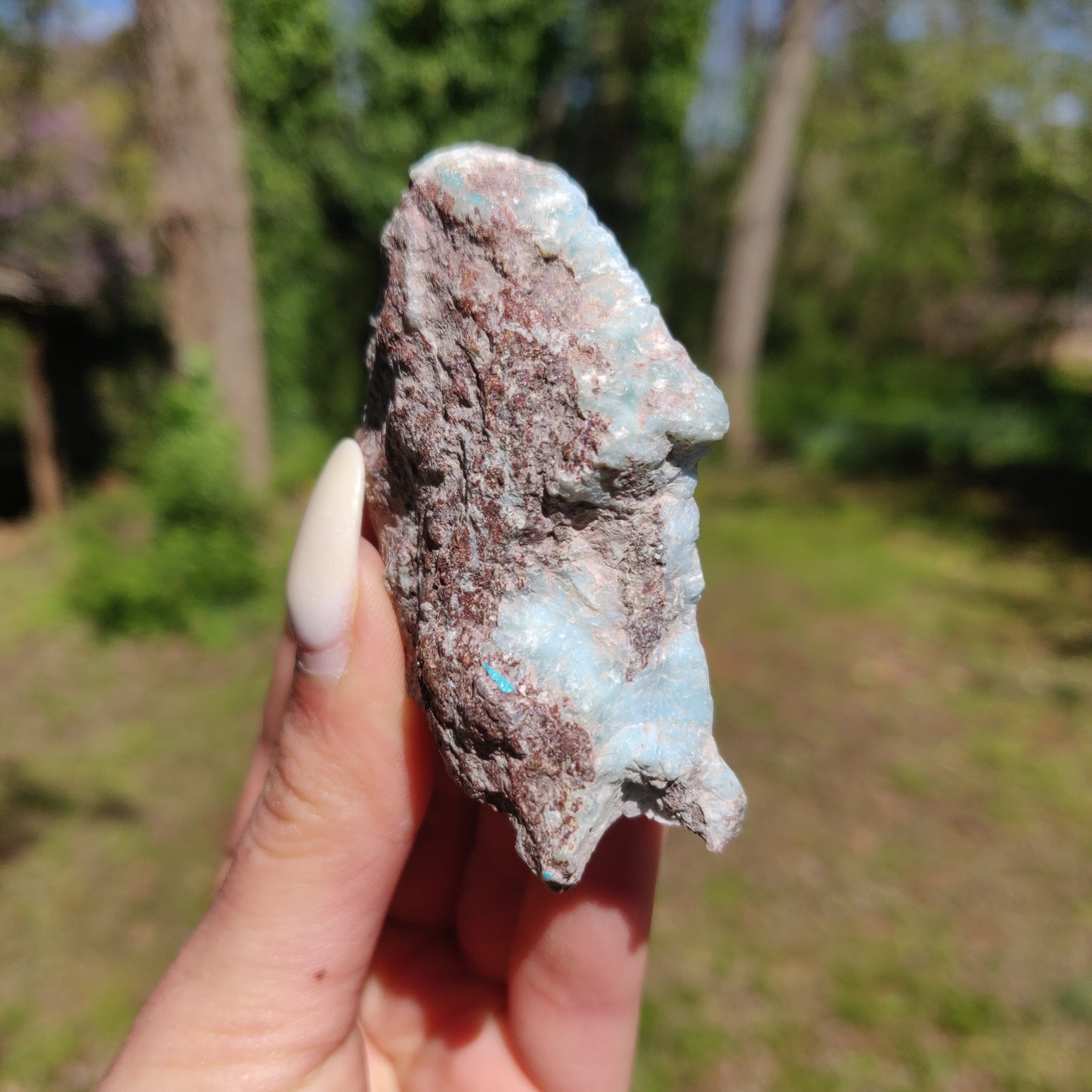 Self-Standing Polished Larimar Slab (#7)