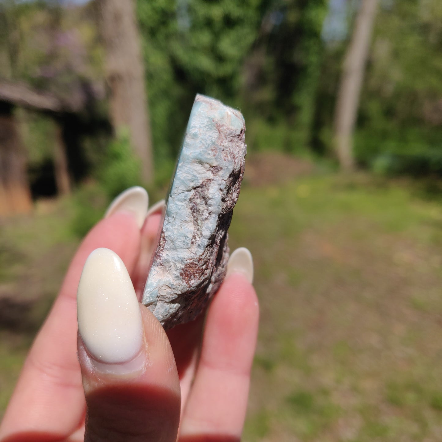 Self-Standing Polished Larimar Slab (#7)