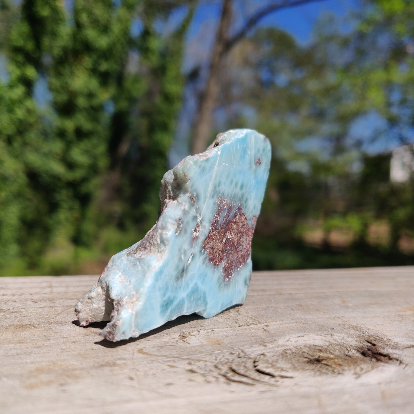 Self-Standing Polished Larimar Slab (#7)