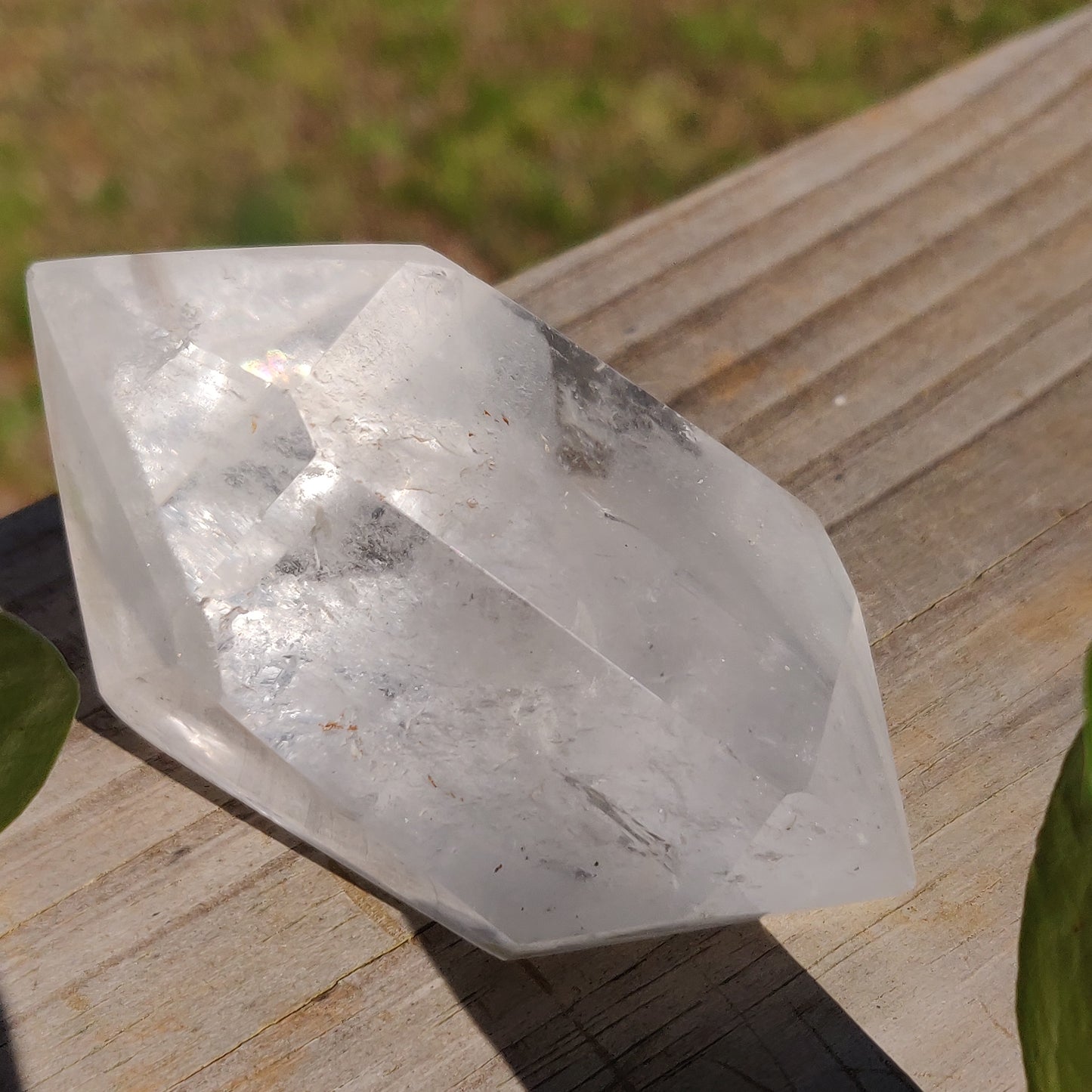 Polished Double Terminated Clear Quartz Point with Inclusions (#6P)