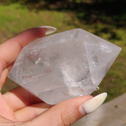 Polished Double Terminated Clear Quartz Point with Inclusions (#6P)