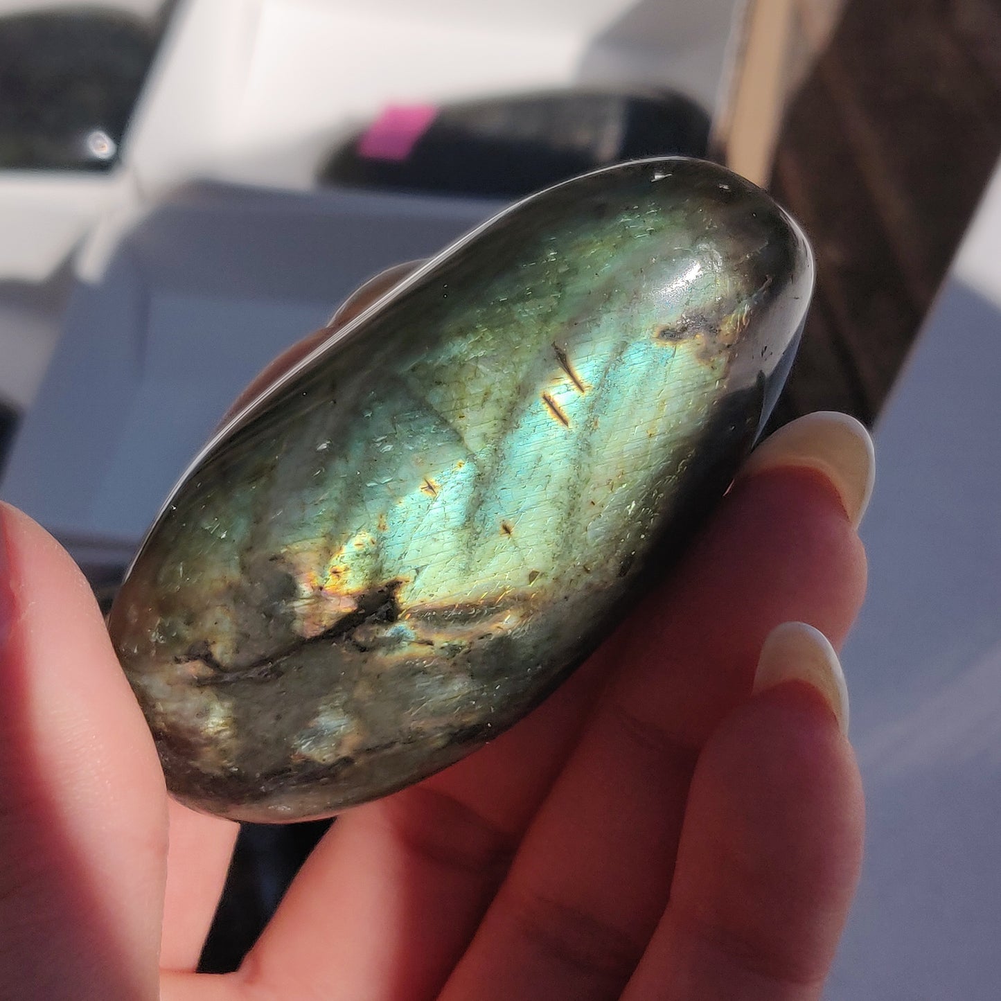 Labradorite Palm Stone (#208)