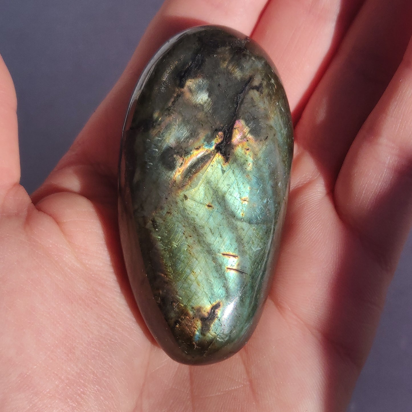 Labradorite Palm Stone (#208)