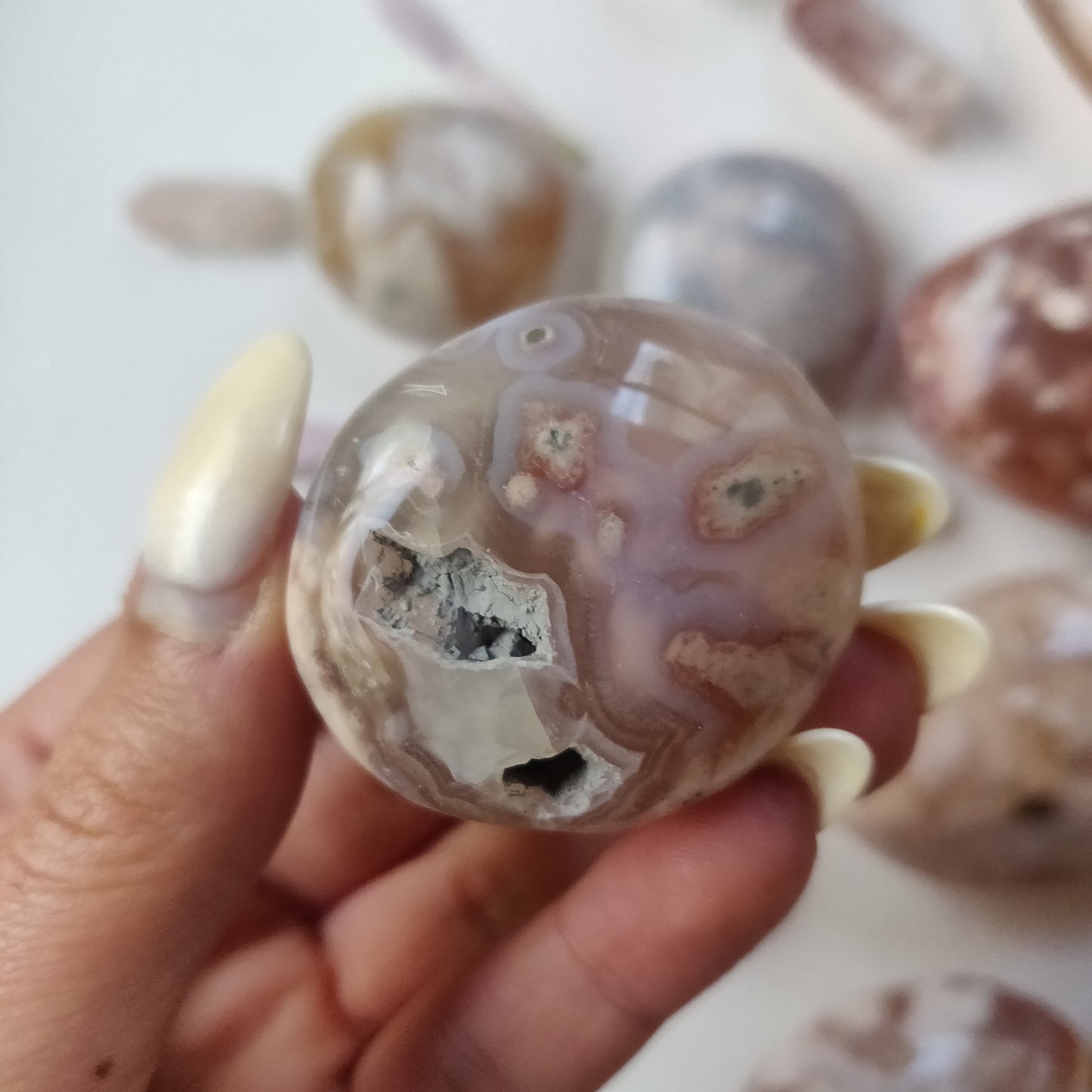 RESERVED for Alex, Flower Agate Pocket Stone (#8)