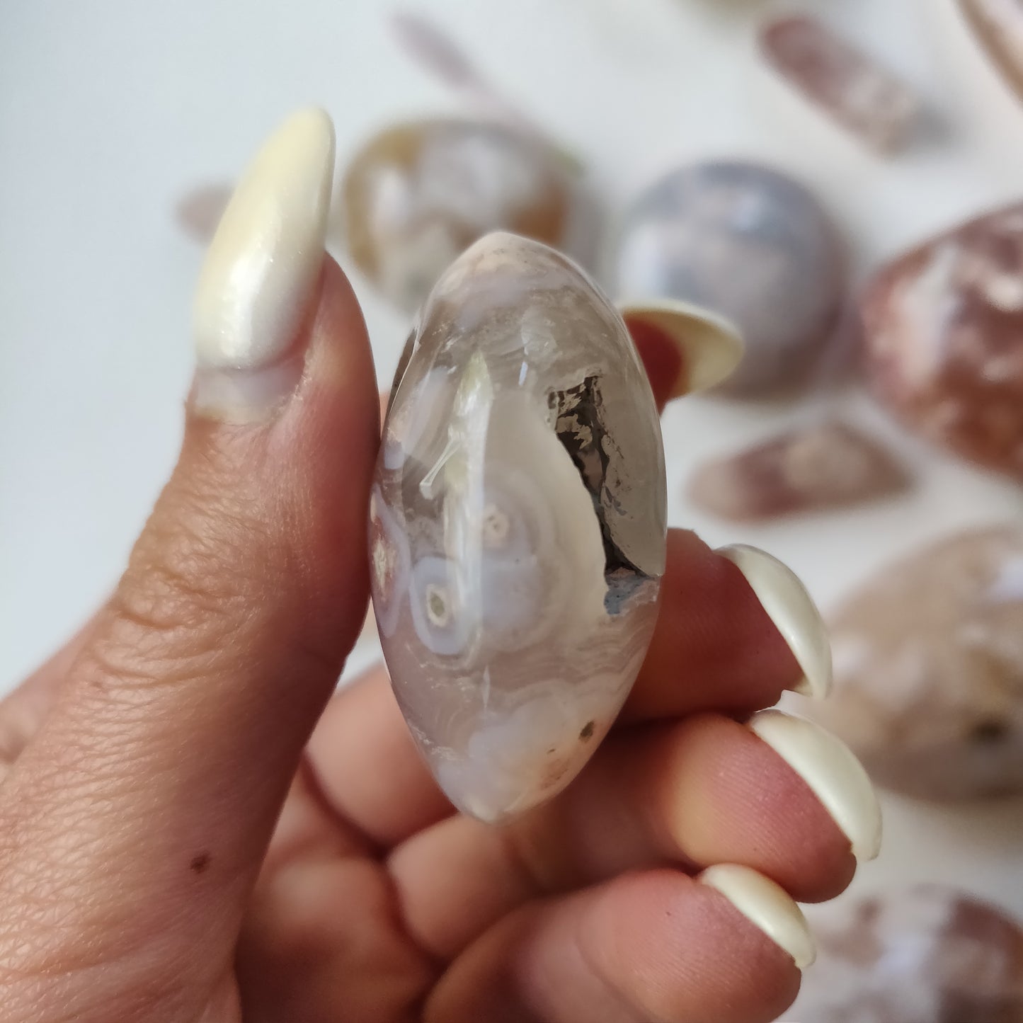 RESERVED for Alex, Flower Agate Pocket Stone (#8)