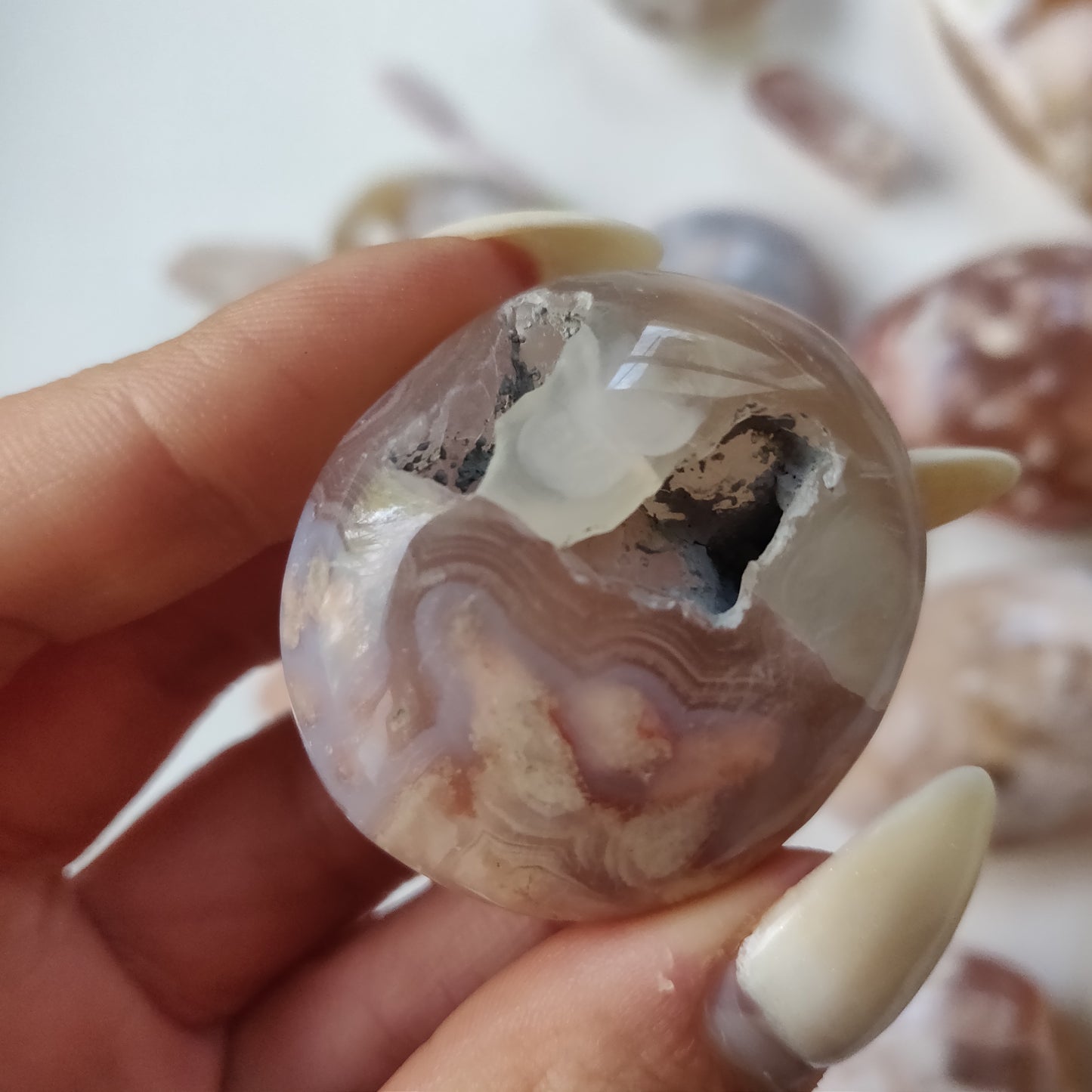 RESERVED for Alex, Flower Agate Pocket Stone (#8)