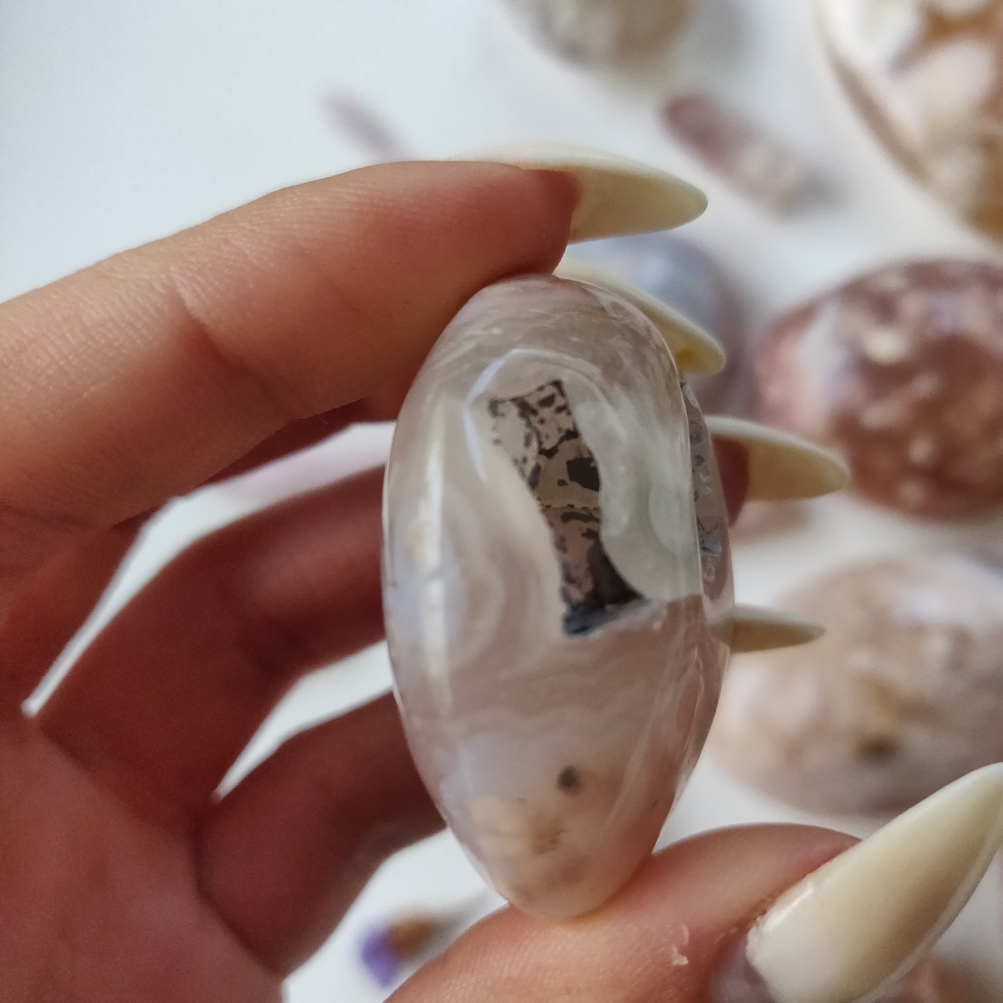 RESERVED for Alex, Flower Agate Pocket Stone (#8)