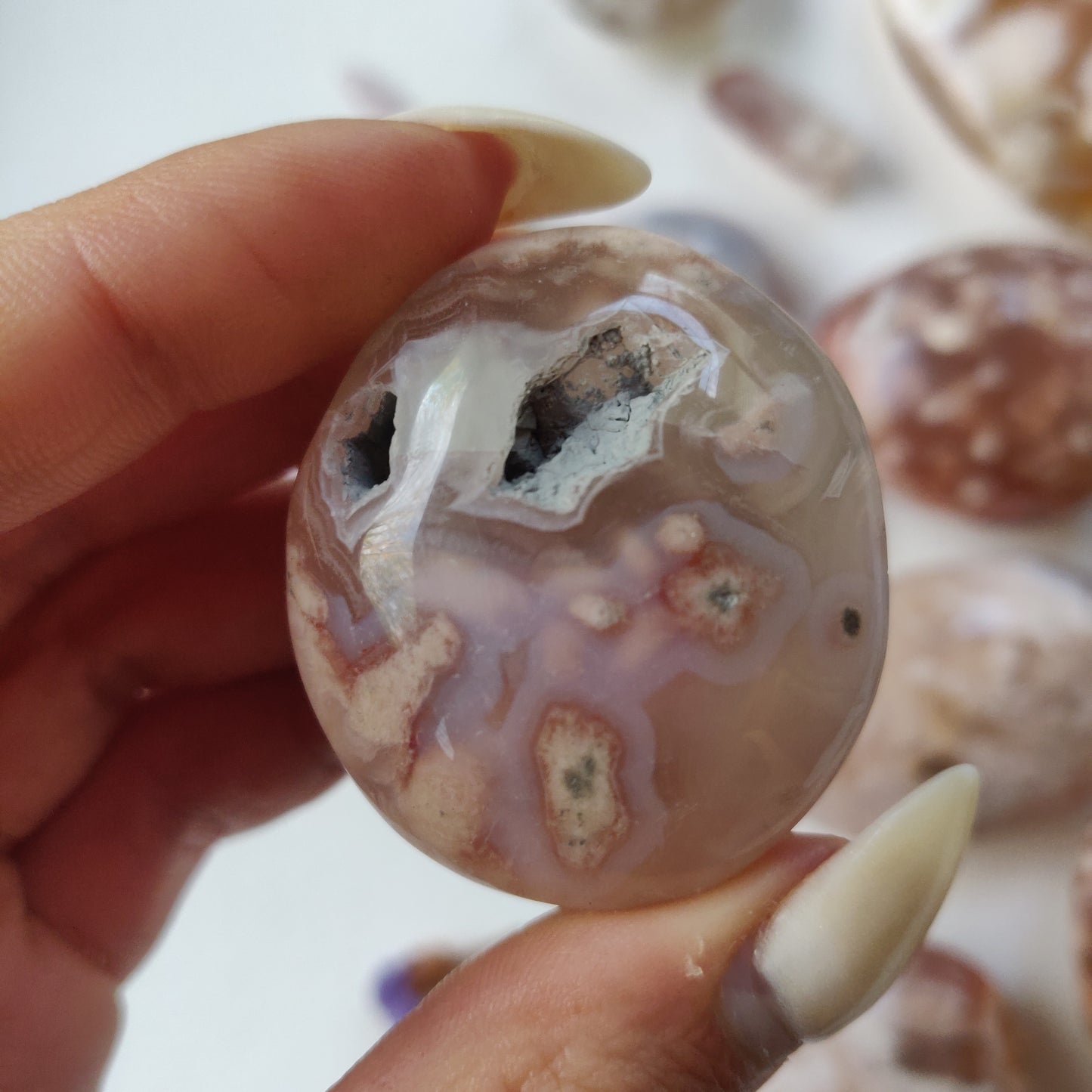 RESERVED for Alex, Flower Agate Pocket Stone (#8)