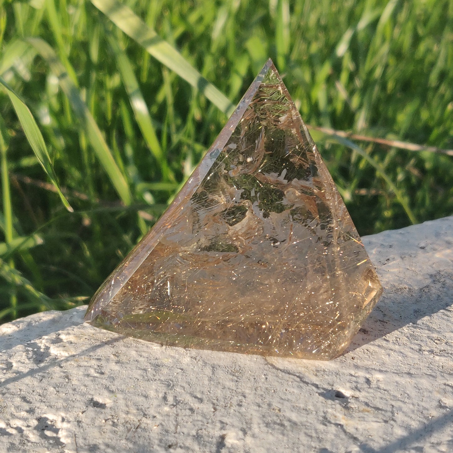 Golden Rutilated Smoky Quartz Free Form (#1)