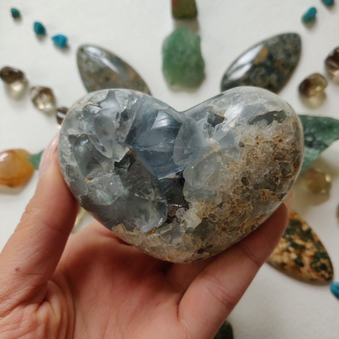 Celestite Geode Heart (#1C)