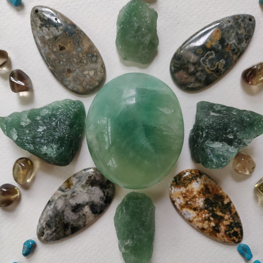 Fluorite Palm Stone (#5)