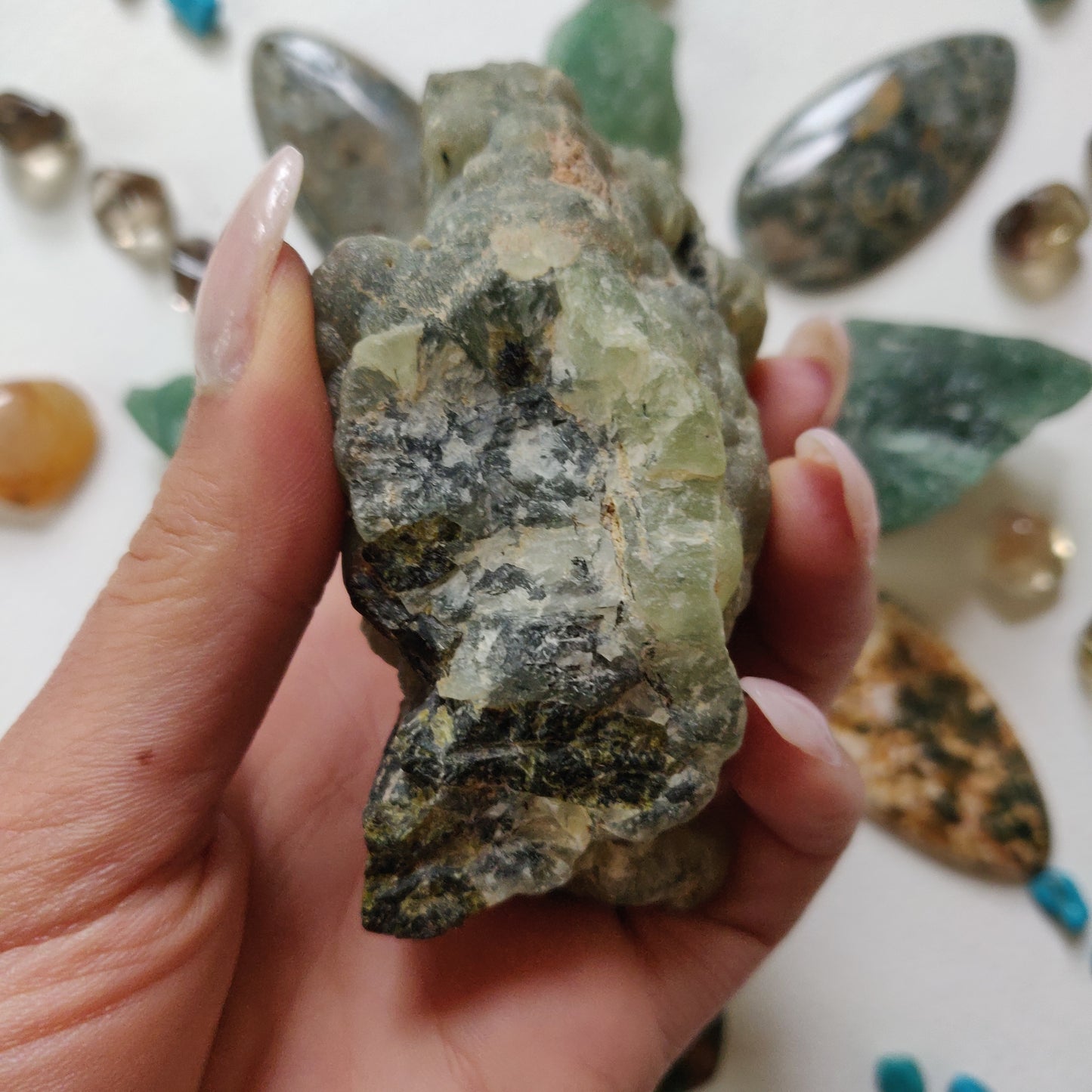 Prehnite Specimen with Epidote (#4)