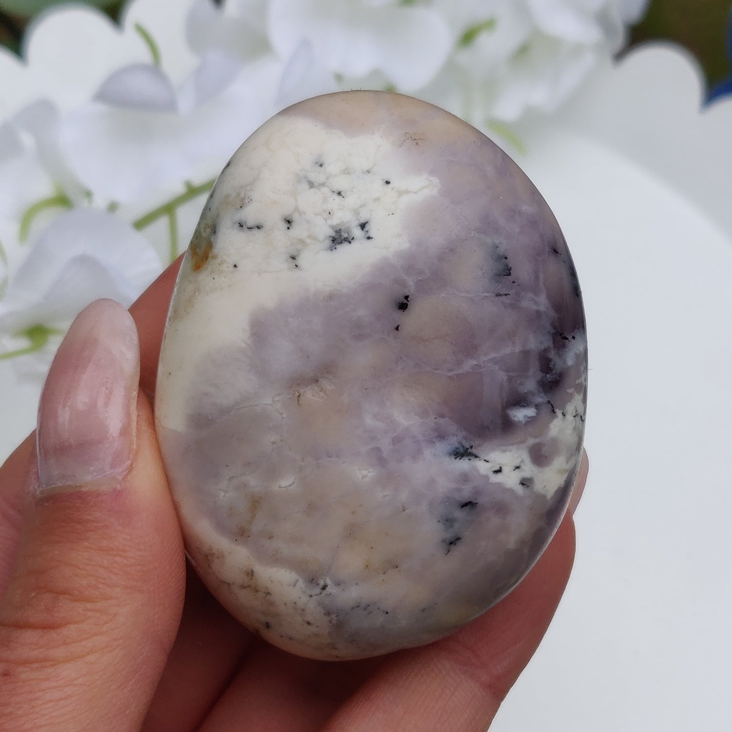 Purple Dendritic Opal Palm Stone (#34)