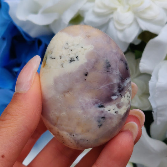 Purple Dendritic Opal  Palm Stone (#34)