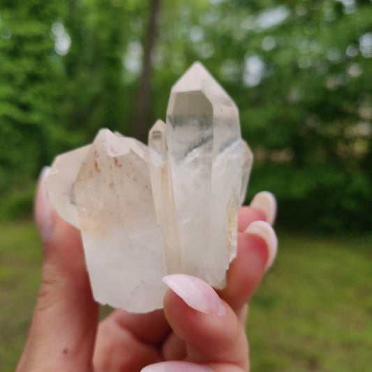 Clear Quartz Cluster with Green Chlorite Inclusion (#3C)