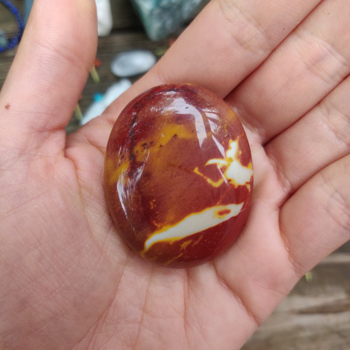 Mookaite Palm Stone, Australian Mookaite Pocket Stone (#2)