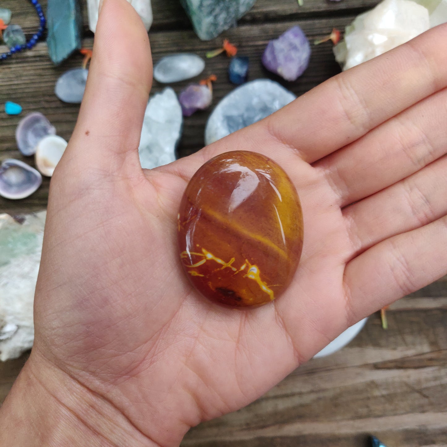 Mookaite Palm Stone, Australian Mookaite Pocket Stone (#2)
