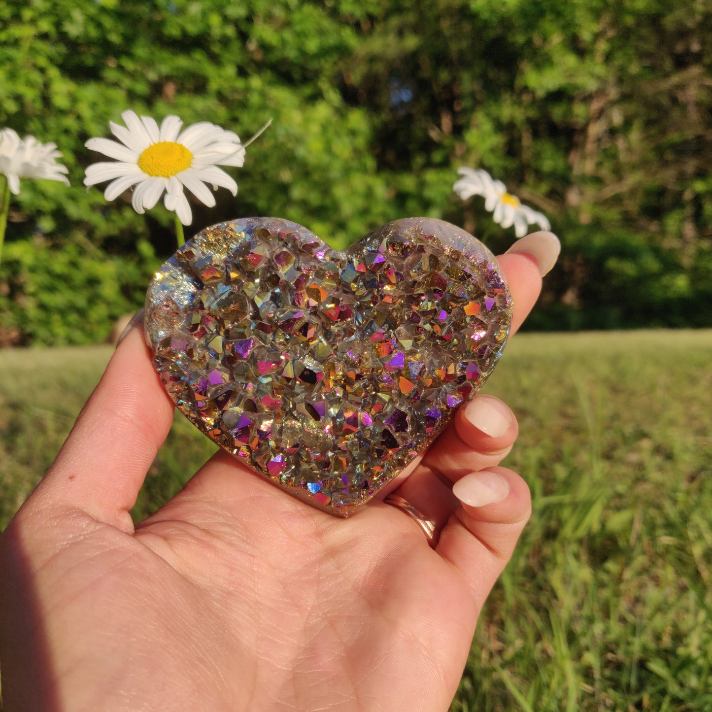 Titanium Amethyst Heart (#1)