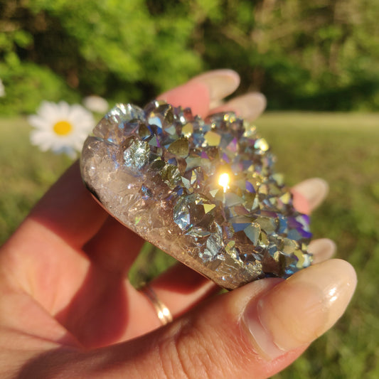 Titanium Amethyst Heart (#1)