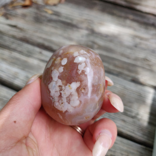Flower Agate Palm Stone (#24)