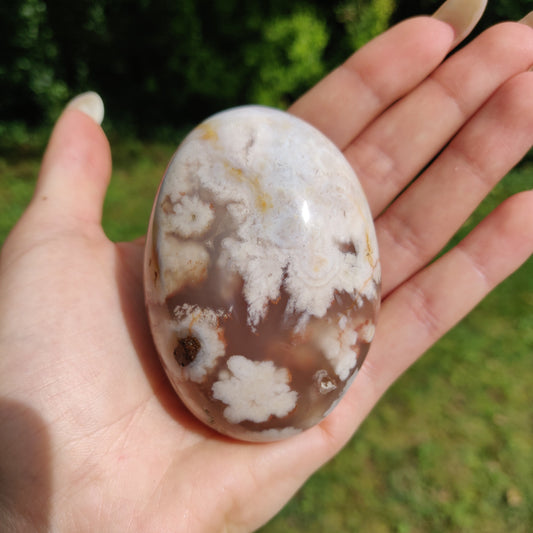 Flower Agate Palm Stone (#29)