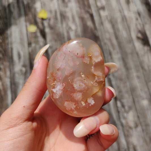 Flower Agate Palm Stone (#38)