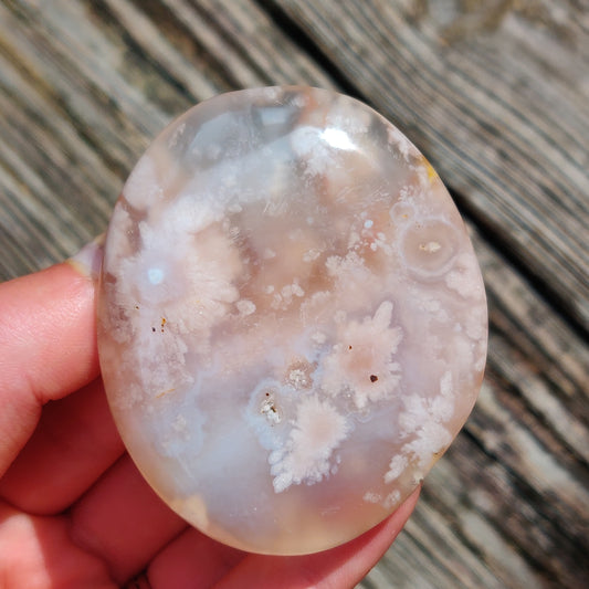 Flower Agate Palm Stone (#42)