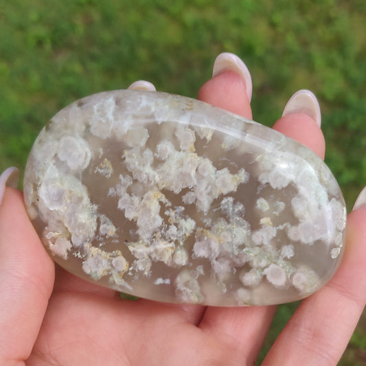 Flower Agate Palm Stone (#43)