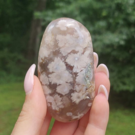 Flower Agate Palm Stone (#44)