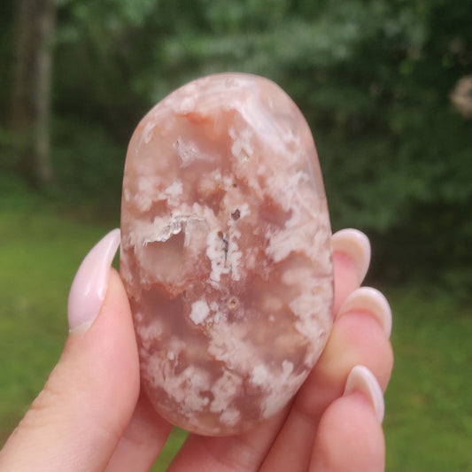 Flower Agate Palm Stone (#45)