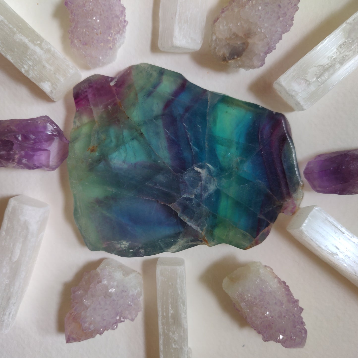 Fluorite Slab, Rainbow Fluorite Slab (#16)