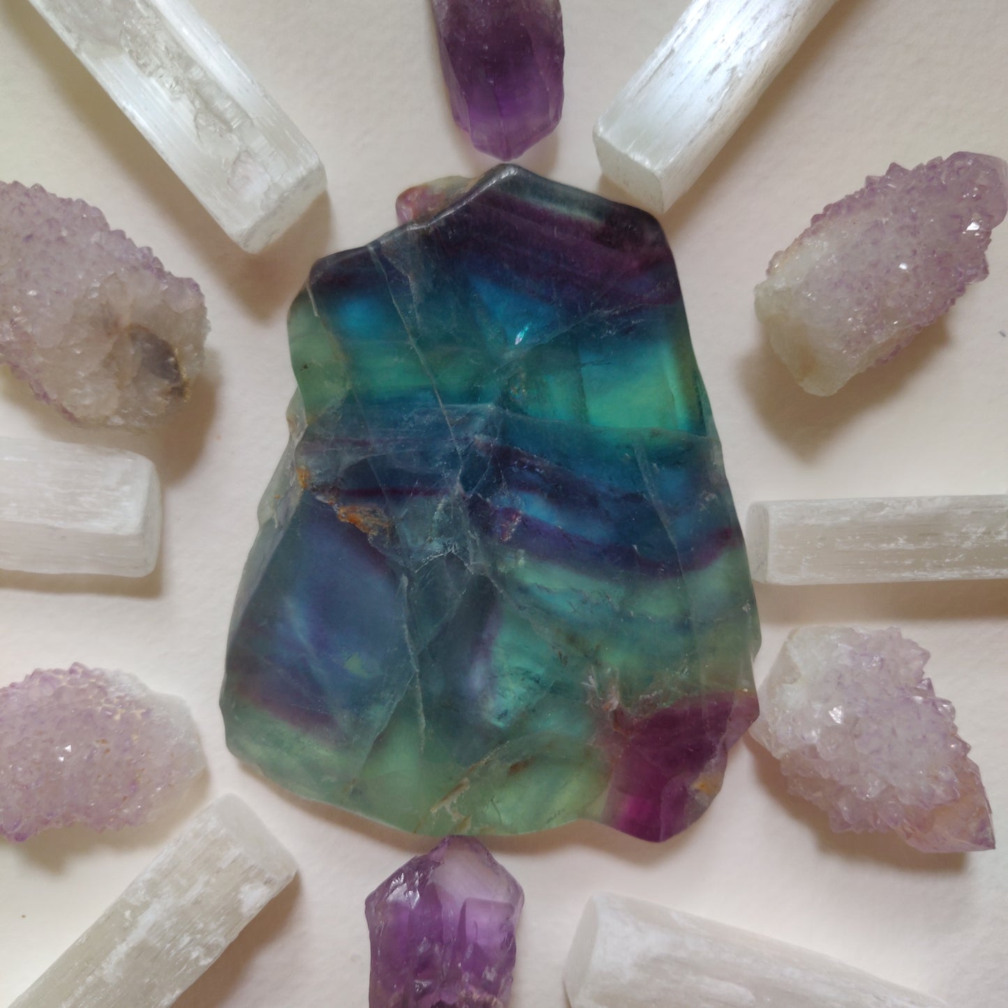 Fluorite Slab, Rainbow Fluorite Slab (#16)