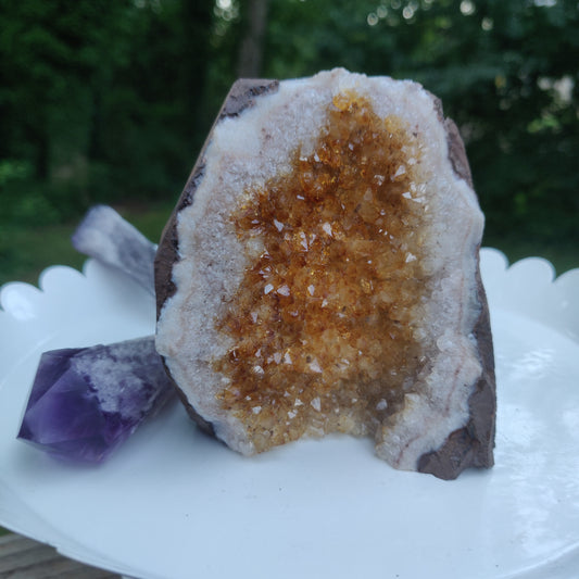 Citrine Geode Free Form, Cut Base (#4) - Simply Affinity