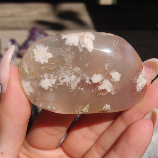 Flower Agate Palm Stone (#49)