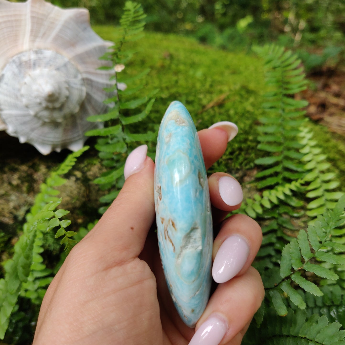 Blue Aragonite Palm Stone (#2) - Simply Affinity