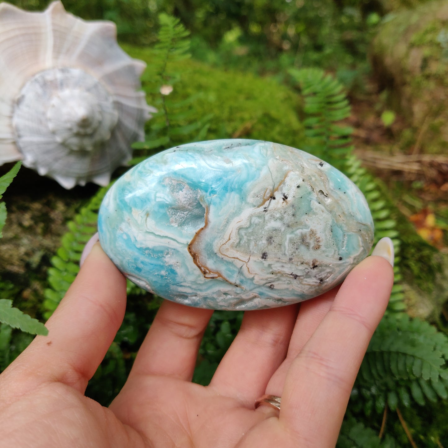 Blue Aragonite Palm Stone (#3) - Simply Affinity