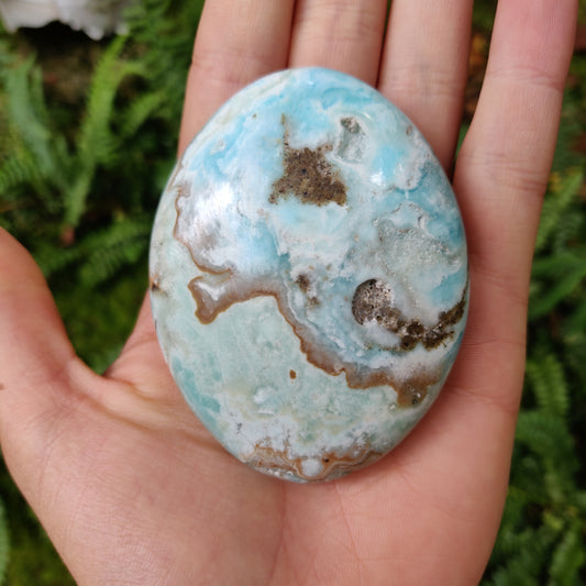 Blue Aragonite Palm Stone (#4) - Simply Affinity