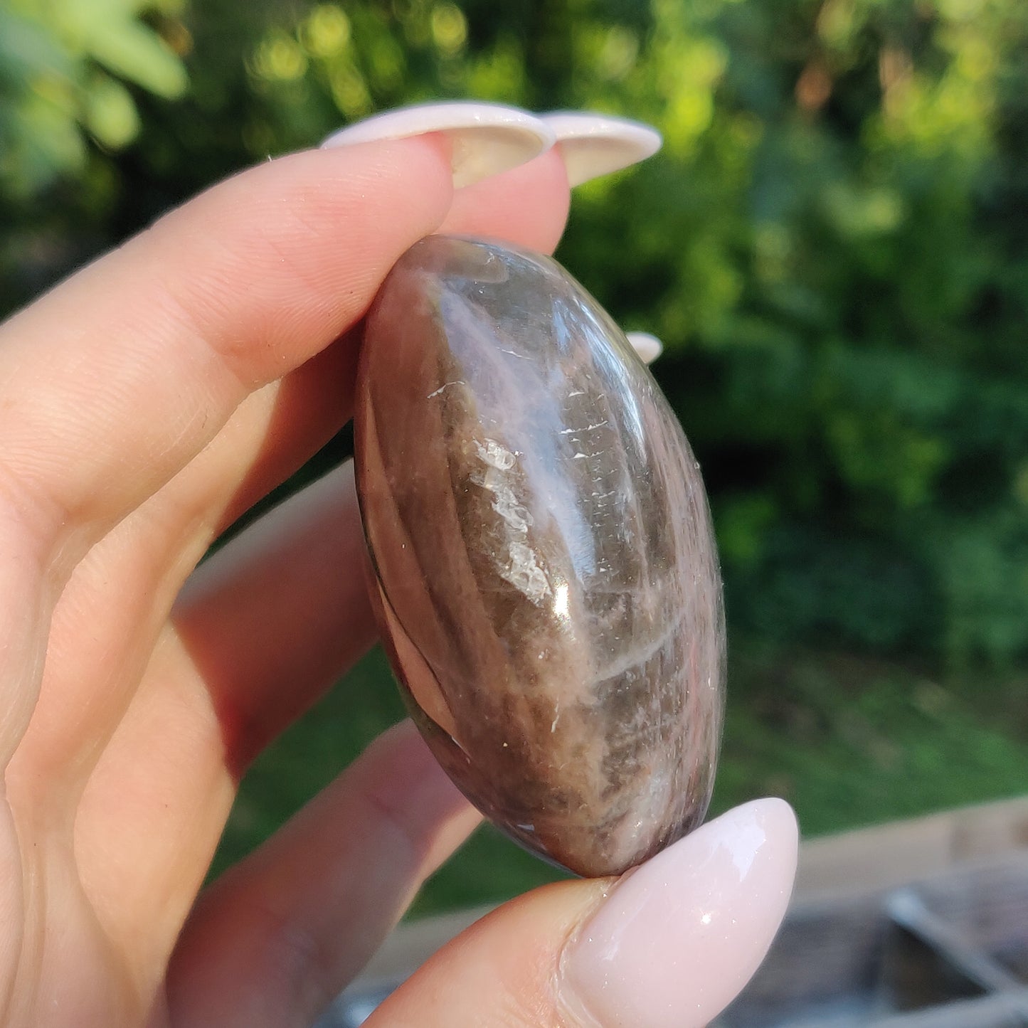 Black Moonstone Palm Stone, Flashy Black Moonstone (#14) - Simply Affinity