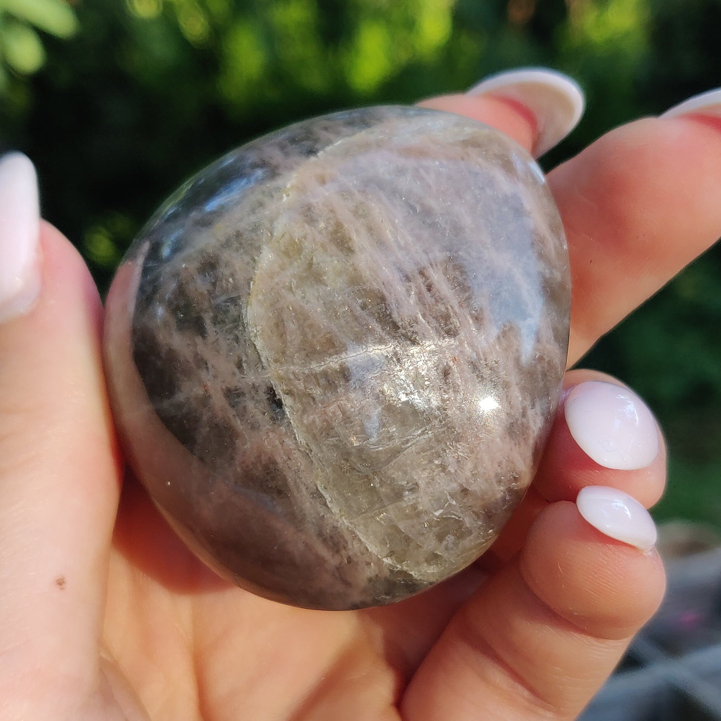Black Moonstone Palm Stone, Flashy Black Moonstone (#14) - Simply Affinity