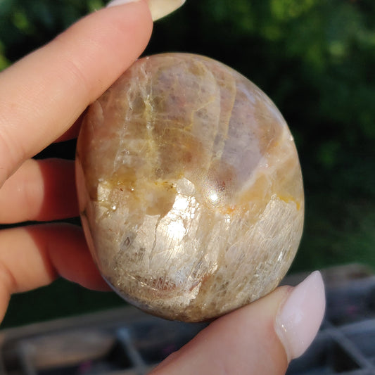 Black Moonstone Palm Stone, Flashy Black Moonstone (#15) - Simply Affinity