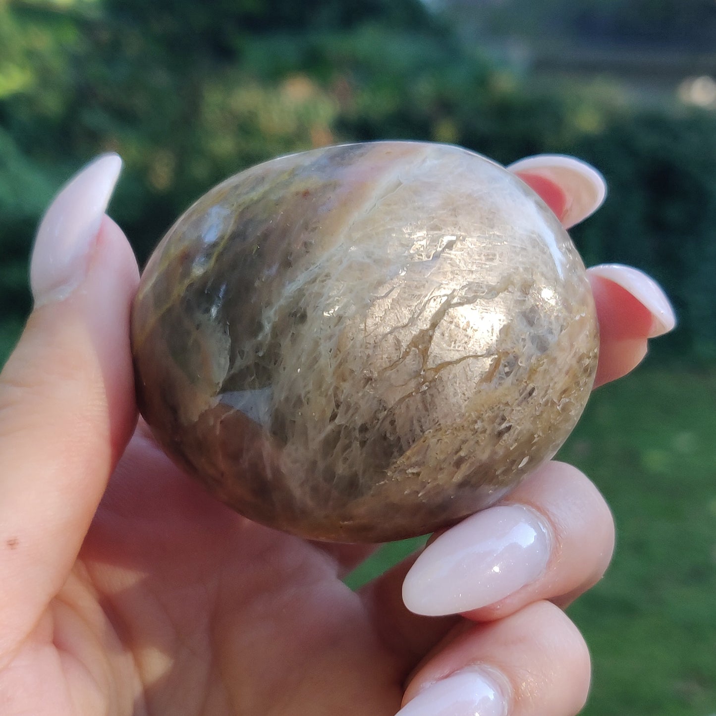 Black Moonstone Palm Stone, Flashy Black Moonstone (#15) - Simply Affinity