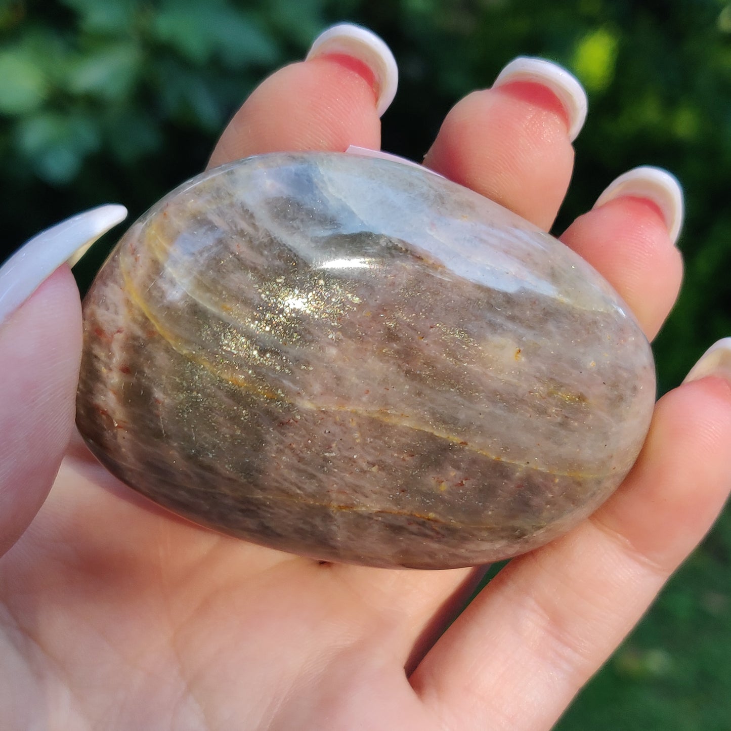 Black Moonstone Palm Stone, Flashy Black Moonstone (#20) - Simply Affinity