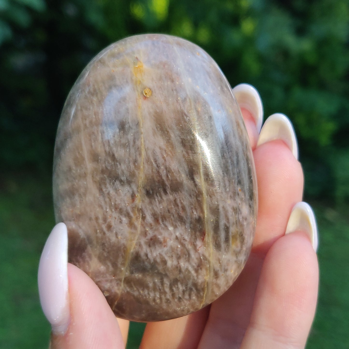 Black Moonstone Palm Stone, Flashy Black Moonstone (#20) - Simply Affinity