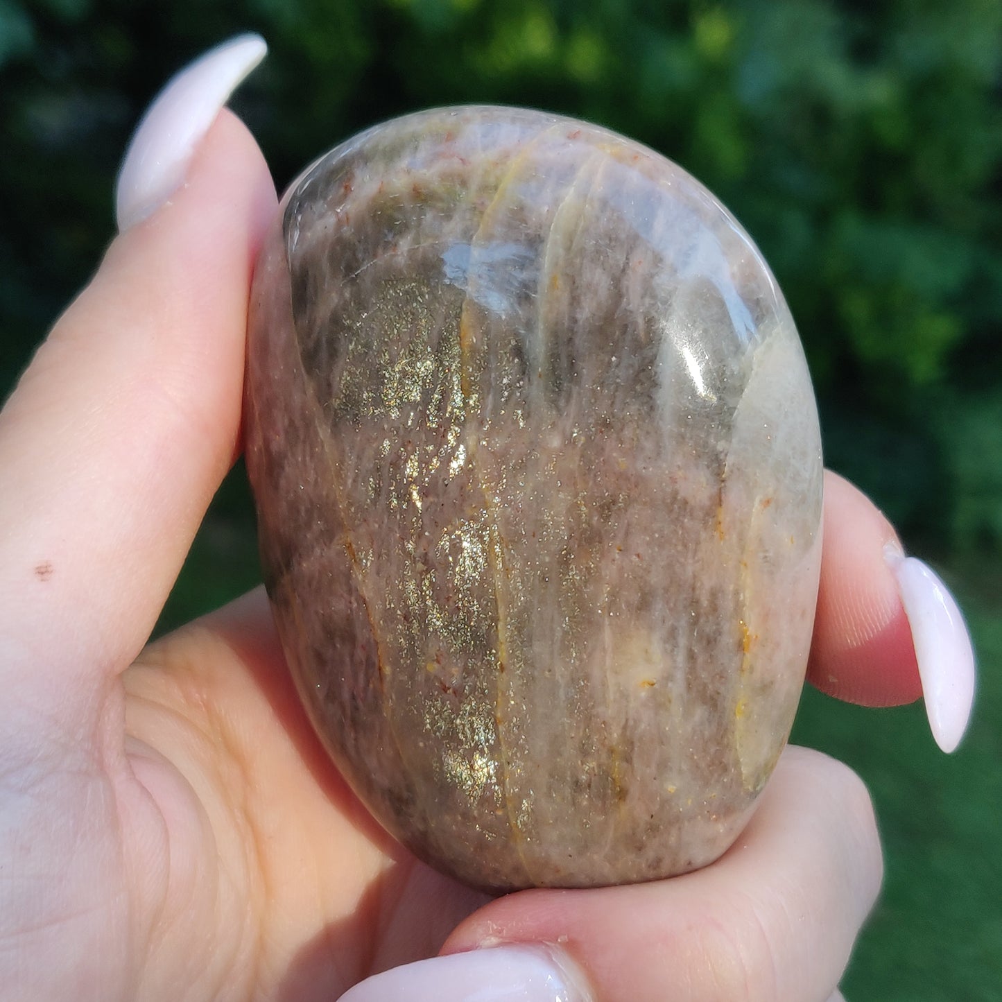 Black Moonstone Palm Stone, Flashy Black Moonstone (#20) - Simply Affinity
