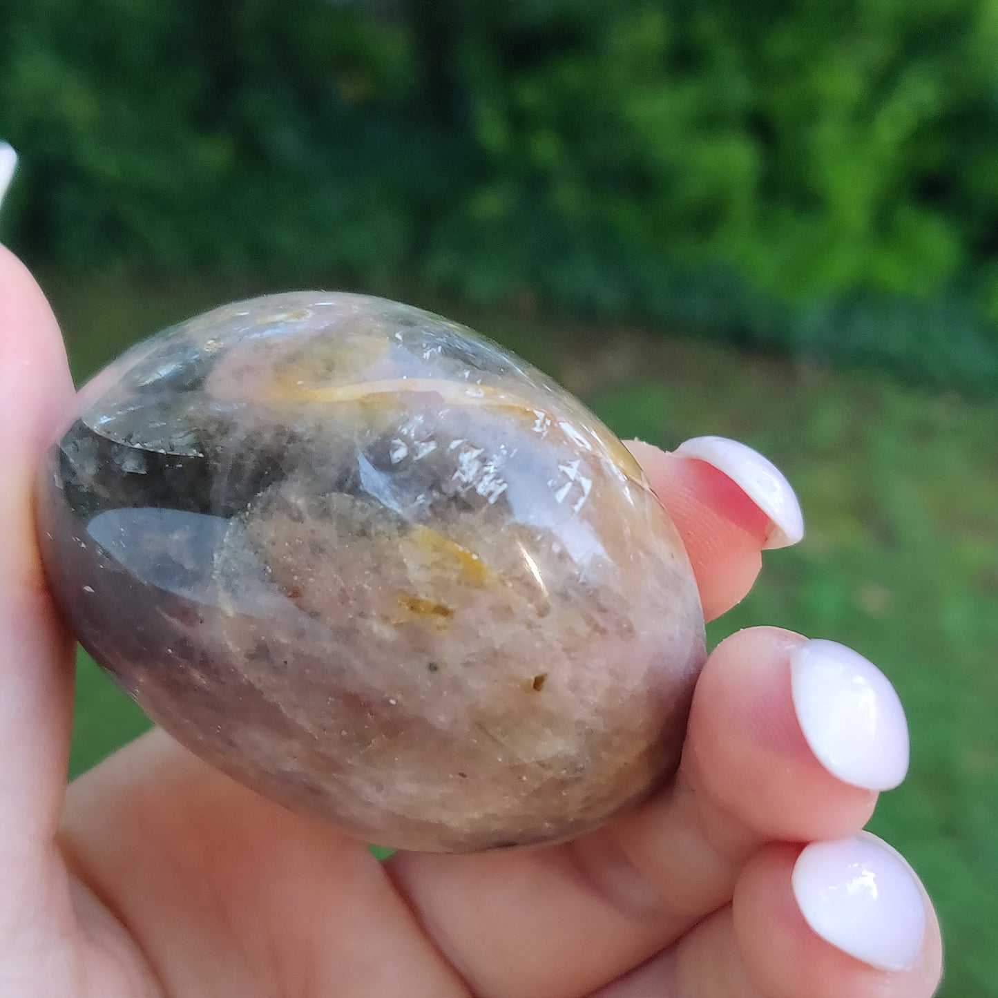 Black Moonstone Palm Stone, Flashy Black Moonstone (#21) - Simply Affinity