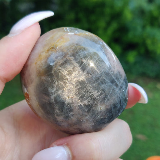 Black Moonstone Palm Stone, Flashy Black Moonstone (#21) - Simply Affinity