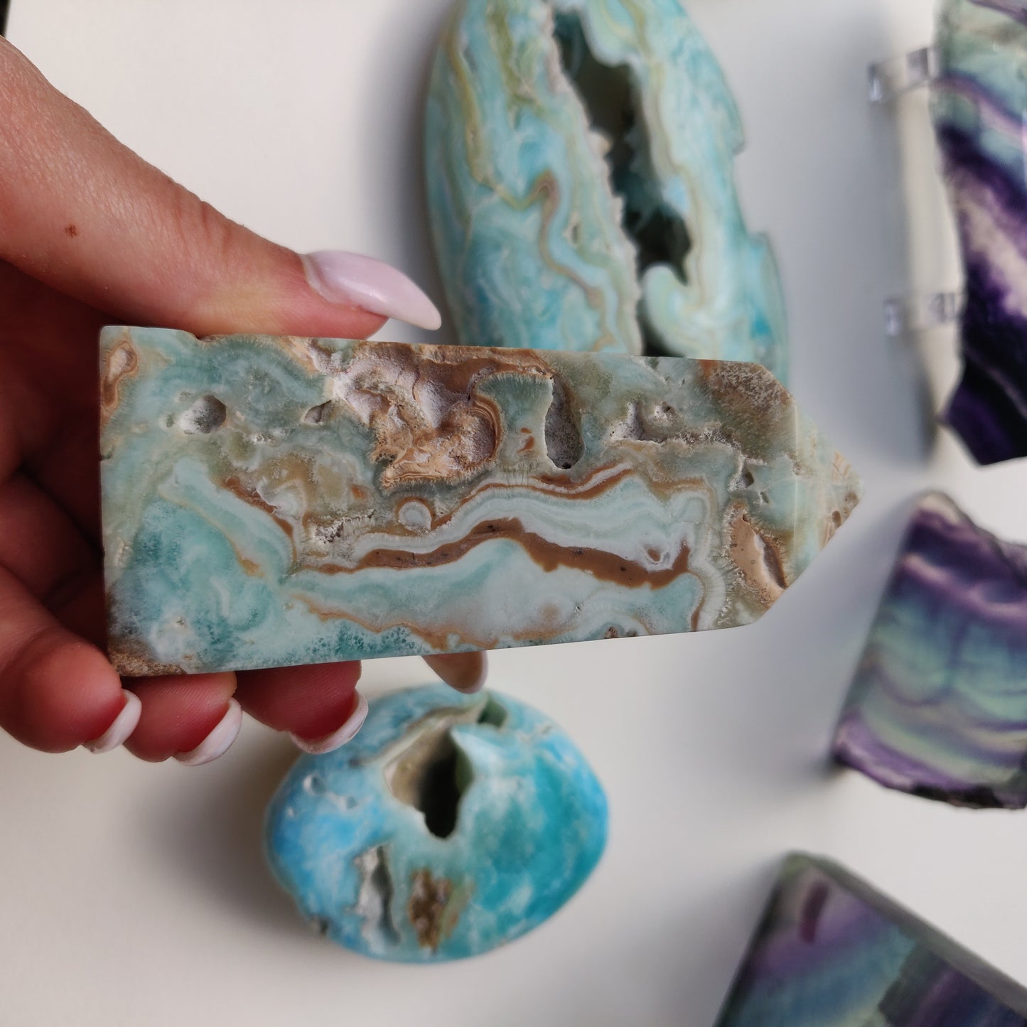 Blue Aragonite Point (#1) - Simply Affinity